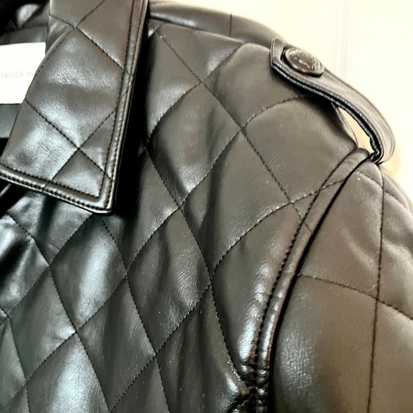 🎀HP 3x🎀 NWT Rebecca Minkoff Quilted Moto Jacket L Black DETAILS 🎀 - Picture 7 of 13
